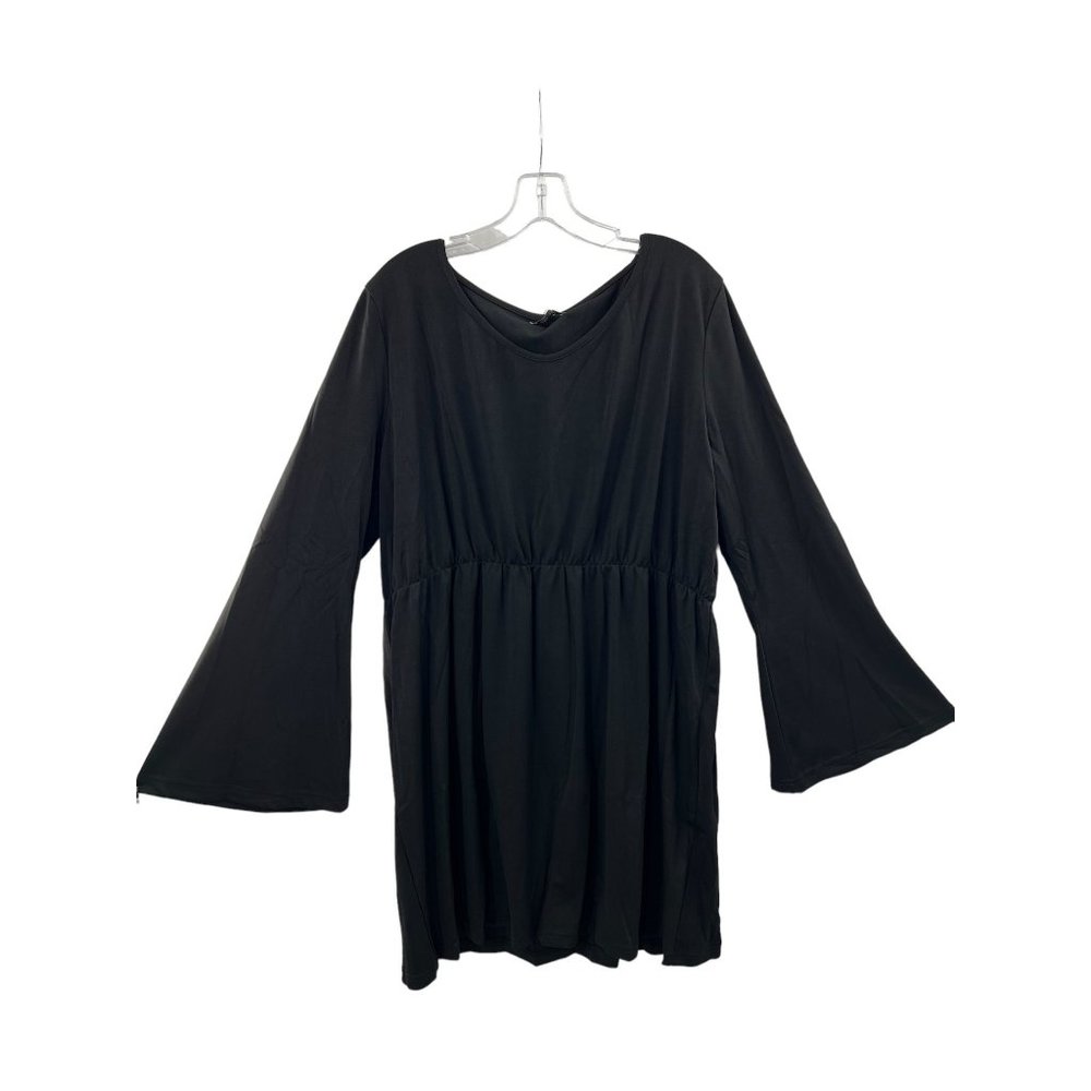 NWT Meaneor Plus Size Women's Black Scoop Neck Bell Sleeve Tunics 20W